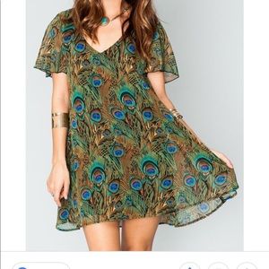 Show Me Your Mumu Kylie Mini Dress- Peacock NWOT